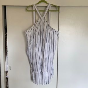 Loft size 22 dress white and black new with tags ruffle bottom with pockets!